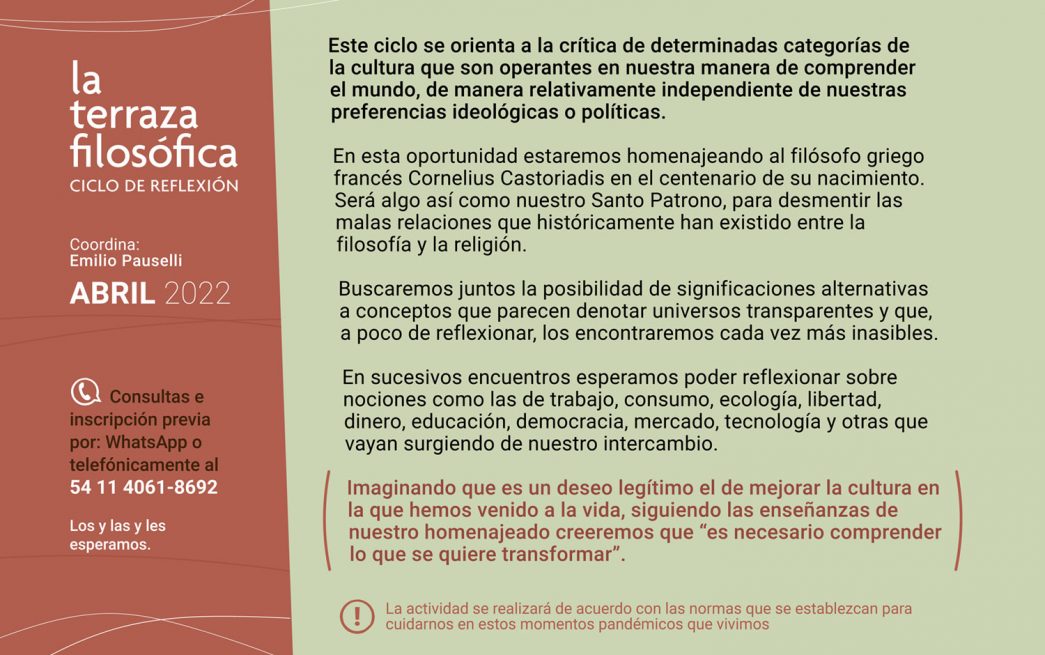 La terraza filosofica Abril